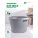 Корзина для белья Полимербыт Арелфйн круглая 32л цвет серый
