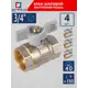 Кран шаровой прямой СТМ CWFFB034K04 DN20 PN40 3/4" ВР латунь ручка бабочка