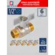 Кран шаровой прямой СТМ CWMMB012K06 DN15 PN40 1/2" НР латунь ручка бабочка