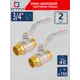 Кран шаровой прямой СТМ CWMMH034K02 DN20 PN40 3/4" НР латунь ручка рычаг