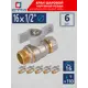 Кран шаровой прямой СТМ CWPM1216K06 1/2"x16 мм НР PN16 латунь ручка бабочка