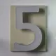 Адресная табличка на дом PINЛайт цифра "5" бежевая подложка c объемной холодной подсветкой