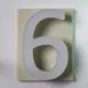 Адресная табличка на дом PINЛайт цифра "6" бежевая подложка c объемной холодной подсветкой