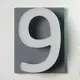 Адресная табличка на дом PINЛайт цифра "9" серая подложка c объемной теплой подсветкой