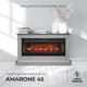 Каминокомплект Fires merlin Amarone 45 GR с очагом Jack 45 1500Вт цвет серый камень