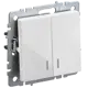 Выключатель встраиваемый Iek Brite BR-V20-1-10-K01 2 клавиши с подсветкой цвет белый