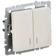 Выключатель встраиваемый Iek Brite BR-V20-1-10-K10 2 клавиши с подсветкой цвет бежевый