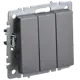 Выключатель встраиваемый Iek Brite BR-V30-0-10-K46 3 клавиши цвет сталь