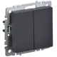 Выключатель встраиваемый Iek Brite BR-V20-0-10-K53 2 клавиши цвет графит