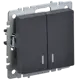 Выключатель встраиваемый Iek Brite BR-V20-1-10-K53 2 клавиши с подсветкой цвет графит