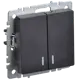 Выключатель встраиваемый Iek Brite BR-V20-1-10-K02 2 клавиши с подсветкой цвет черный