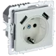 Розетка USB встраиваемая Iek Brite BR-R14-16-U21-D21-K36 с заземлением цвет жемчужный