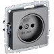 Розетка встраиваемая Iek Brite BR-R10-10-K46 цвет сталь