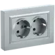 Розетка встраиваемая Iek Brite BR-R21-16-K46-F с заземлением цвет нержавеющая сталь