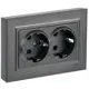 Розетка встраиваемая Iek Brite BR-R21-16-K45-F с заземлением цвет бронза 2 шт.