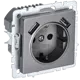 Розетка USB встраиваемая Iek Brite BR-R14-16-U21-D21-K46 с заземлением цвет сталь