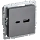 Розетка USB встраиваемая Iek Brite BR-U22-018-K46 цвет сталь