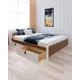 Кровать Solarius Классика с 2 ящиками 150x63x200 см дерево с реечным основанием цвет коричневый/белый