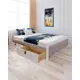 Кровать Solarius Классика с 4 ящиками 170x63x210 см дерево со сплошным основанием цвет светло-серый/белый
