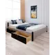 Кровать Solarius Классика с 4 ящиками 170x63x210 см дерево с реечным основанием цвет светло-серый/черный оникс