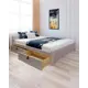 Кровать Solarius Классика с 4 ящиками 130x63x210 см дерево с реечным основанием цвет светло-серый/платиновый