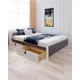 Кровать Solarius Классика с 4 ящиками 150x63x200 см дерево со сплошным основанием цвет темно-серый/белый