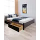Кровать Solarius Классика с 4 ящиками 170x63x210 см дерево со сплошным основанием цвет темно-серый/черный оникс