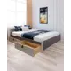 Кровать Solarius Классика с 4 ящиками 150x63x210 см дерево с реечным основанием цвет темно-серый/платиновый
