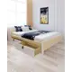 Кровать Solarius Классика с 4 ящиками 190x63x210 см дерево со сплошным основанием цвет бежевый/белый