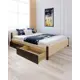 Кровать Solarius Классика с 4 ящиками 190x63x210 см дерево со сплошным основанием цвет бежевый/венге