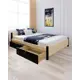 Кровать Solarius Классика с 4 ящиками 150x63x210 см дерево с реечным основанием цвет бежевый/черный оникс