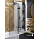 Ширма на ванну Watersense Nancy стеклянная 100x140 распашная прозрачное стекло профиль черный матовый