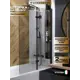 Ширма на ванну Watersense Nancy S стеклянная 100x140 распашная тонированное стекло профиль черный матовый