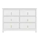 Комод Ellipse furniture Wood 6 ящиков 130x46x91 см МДФ цвет белый