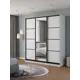 Шкаф-купе Клевер Атина с 3 дверями и зеркалом 240x220х45 см 9 полок ЛДСП цвет белый/лофт
