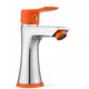 Смеситель для раковины Potato P1032-10 однорычажный цвет хромированный с оранжевой ручкой