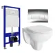 Комплект инсталляция с унитазом 3 в 1 инсталляция Enio Tecnico 52 унитаз Berges Wasserhaus Gamma 081105 кнопка хром Rettangolo