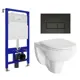 Комплект инсталляция с унитазом 3 в 1 инсталляция Enio Tecnico 52 унитаз Berges Wasserhaus Gamma 081105 кнопка черная матовая Rettangolo