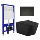 Комплект инсталляция с унитазом 3 в 1 инсталляция Enio Tecnico 52 унитаз Aquanet Tavr-W BW 287011 кнопка черная матовая Rotondo