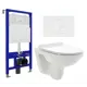 Комплект инсталляция с унитазом 3 в 1 инсталляция Enio Tecnico 52 унитаз AQUAme AQM2008 кнопка белая матовая Geometria