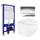 Комплект инсталляция с унитазом 3 в 1 инсталляция Enio Tecnico 52 унитаз BelBagno Uno BB3105CHR/SC кнопка хром Rettangolo