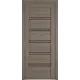 Комплект межкомнатной двери VFD Atum pro x28 остеклённая 200x60см Шпон цвет Brun oak (black gloss) с коробом и наличниками