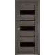 Комплект межкомнатной двери VFD Atum х23 остеклённая 200x70см Шпон цвет Серый (черный глянец) с коробом и наличниками