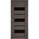 Комплект межкомнатной двери VFD Atum х23 остеклённая 200x80см Шпон цвет Grey (black gloss) с коробом и наличниками