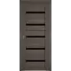 Комплект межкомнатной двери VFD Atum х7 остеклённая 200x90см Шпон цвет Grey (black gloss) с коробом и наличниками