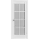 Комплект межкомнатной двери VFD Emalex er1 остеклённая 200x60см Шпон цвет Ice (White cloud) с коробом и наличниками