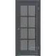 Комплект межкомнатной двери VFD Emalex er1 остеклённая 200x90см Шпон цвет Onyx (Dark cloud) с коробом и наличниками