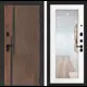 Дверь входная Лабиринт Кармина правый 205x96см цвет орех американский с патиной/белое дерево с зеркалом П18