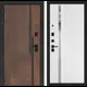 Дверь входная Лабиринт Кармина левый 205x88см цвет орех американский с патиной/белый софт с зеркалом П31