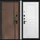 Дверь входная Лабиринт Кармина левый 205x88см цвет орех американский с патиной/белый софт с панелью П03